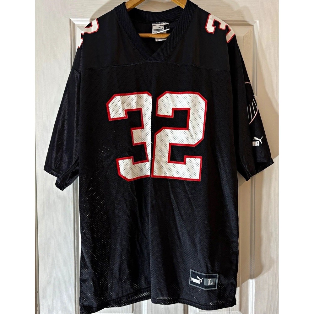 Vintage 90's PUMA ATL Black Falcons Jamal Anderson #32 NFL Football Jersey Men L